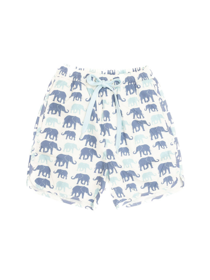 Navalora Boy's Elephants on Parade Swim Shorts – boy's swimsuit, main image