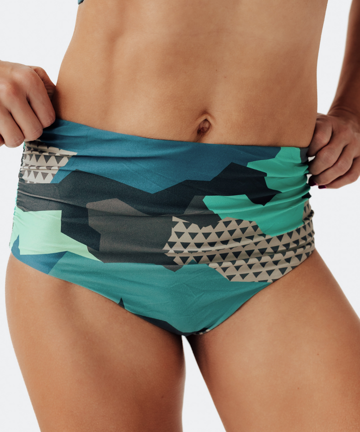Women's Colorful Camo Bikini Bottom – women's swimwear, main image