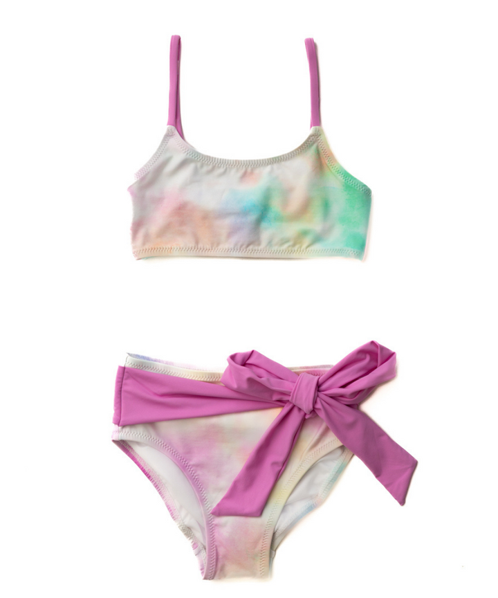 Girl's Cotton Candy Tie Dye Bikini – girl's swimsuit, main image