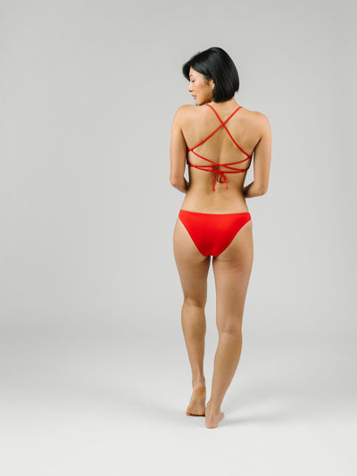 Women's Scarlet Red Strappy Bikini Top