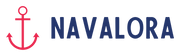 Navalora Logo in Navy Blue with a Red Anchor