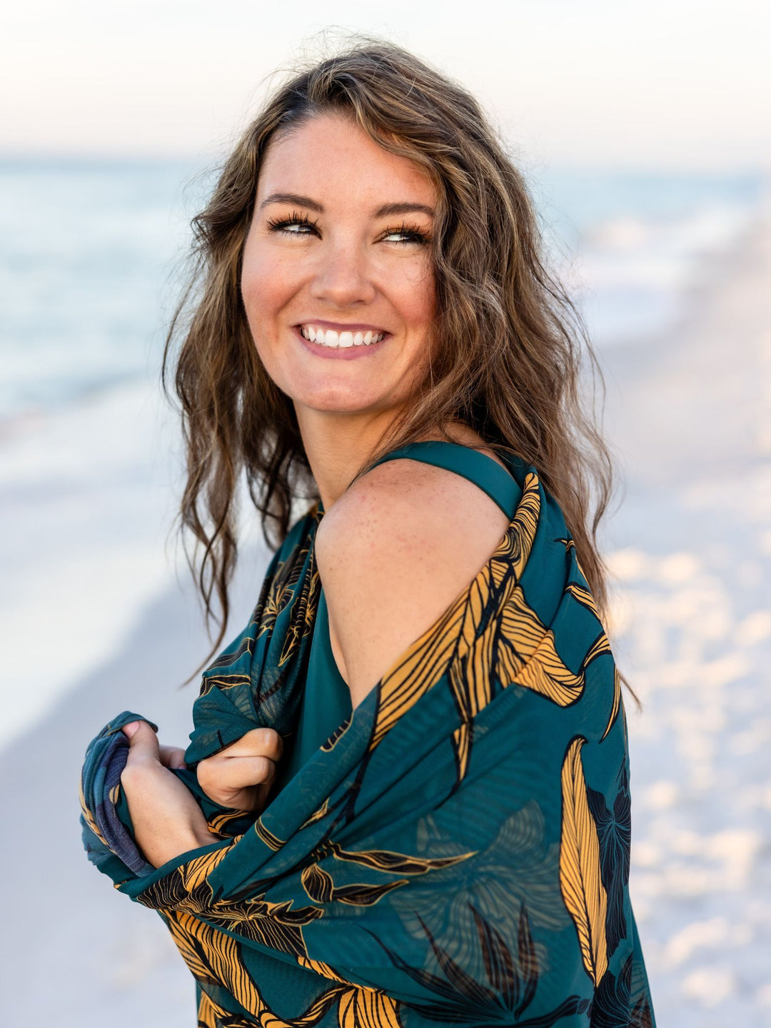 Navalora Swim Women's Emerald Enchantment Mesh Sarong – women's swimwear, Alternate View