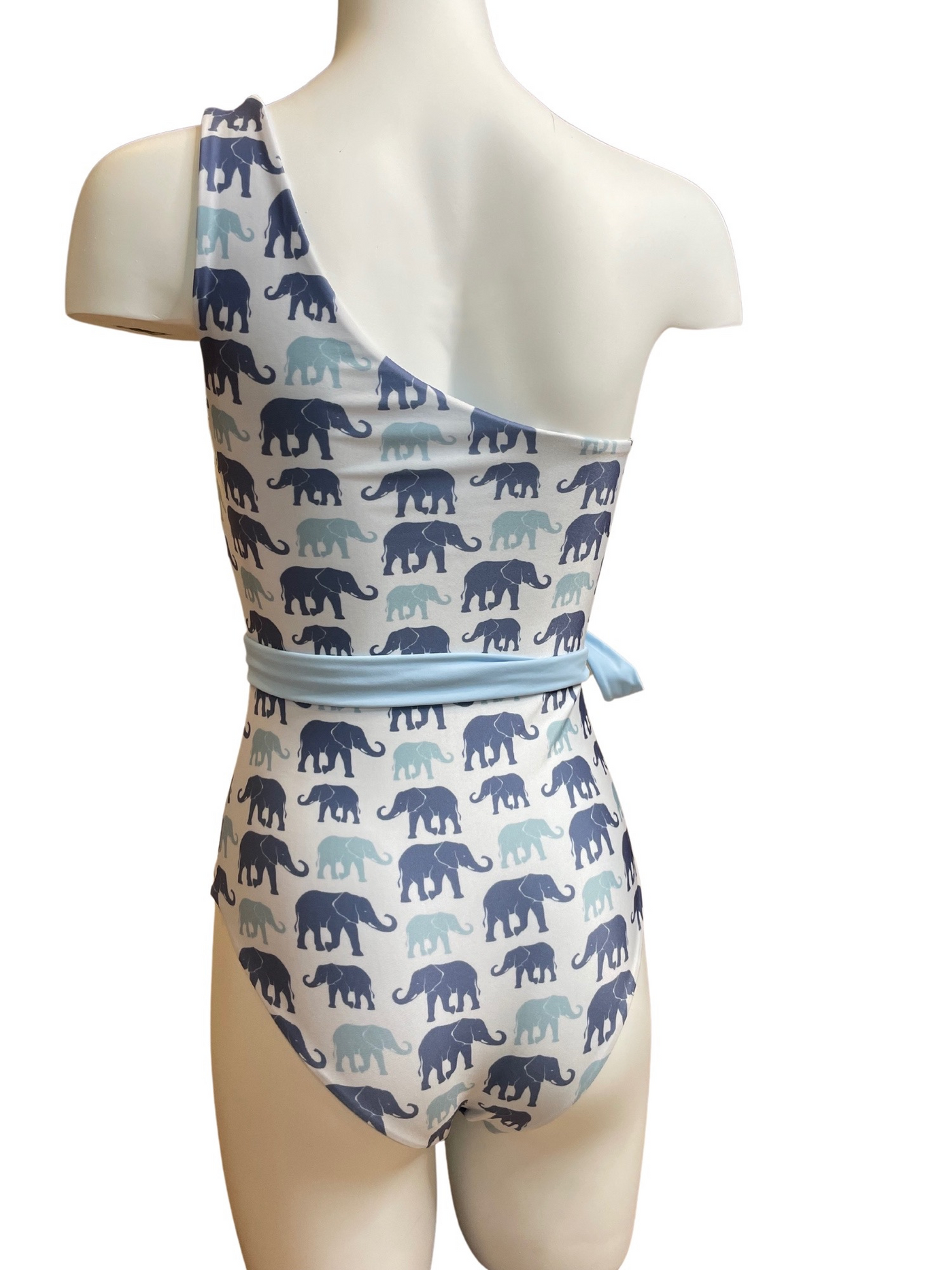 Navalora Matching Swimsuits Women's Elephants on Parade One Shoulder One Piece Swimsuit