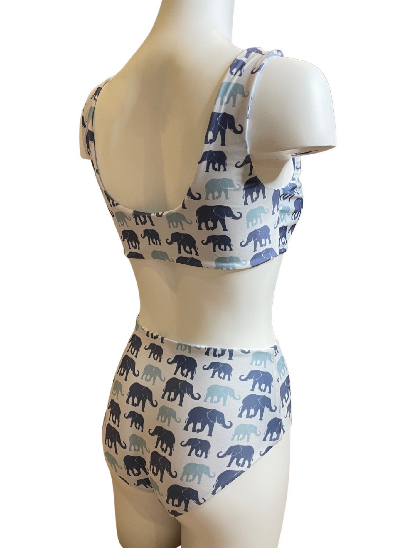 Navalora Matching Swimsuits Women's Elephants on Parade Cheeky High Rise Bikini Bottom